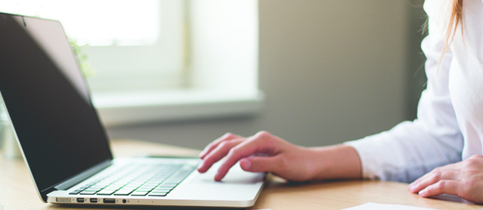 person looking at a laptop computer